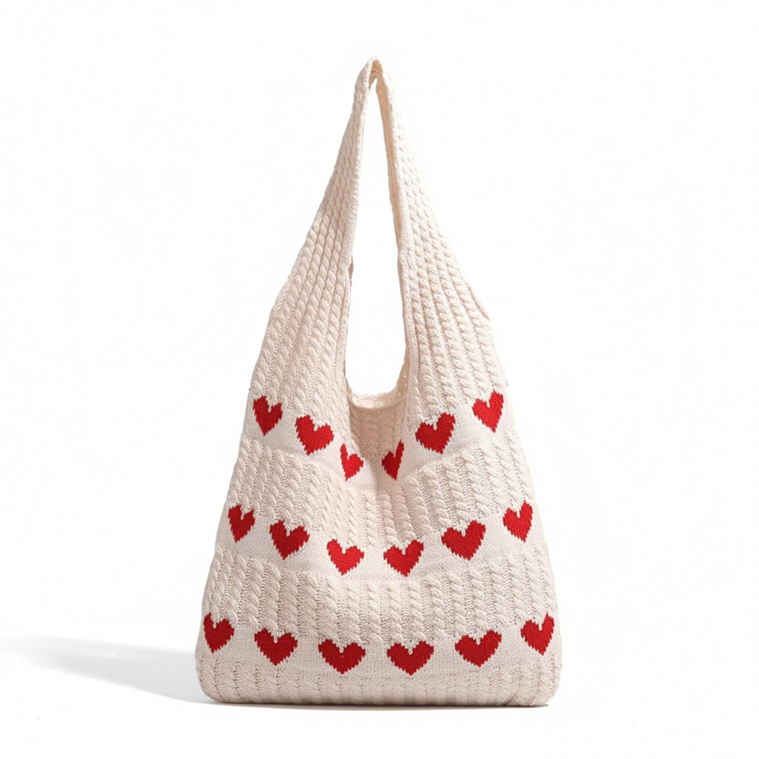 Knitted Heart Bag