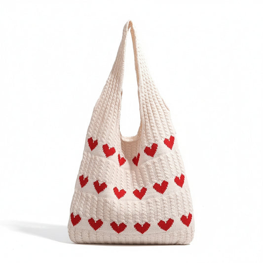 Knitted Heart Bag