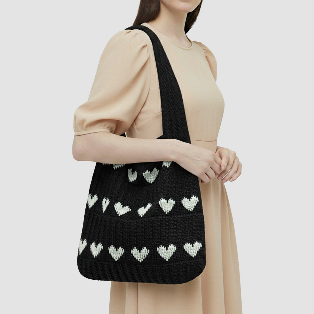 Knitted Heart Bag