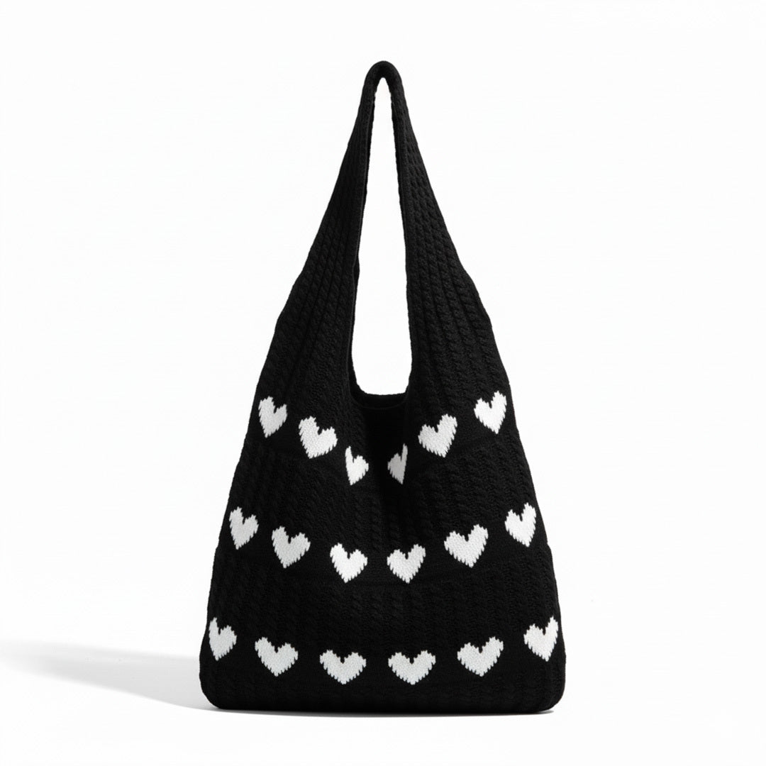 Knitted Heart Bag