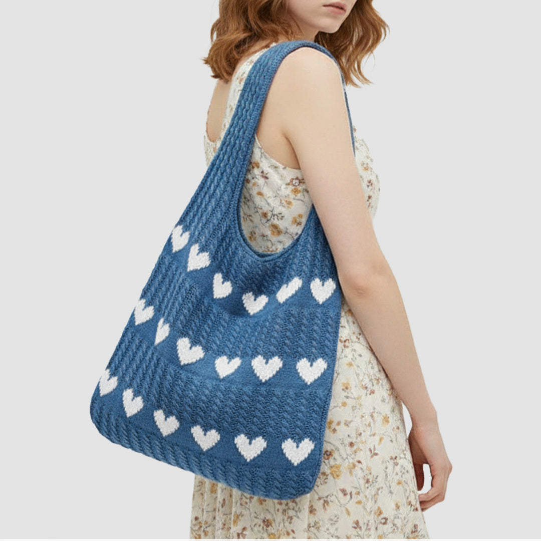 Knitted Heart Bag