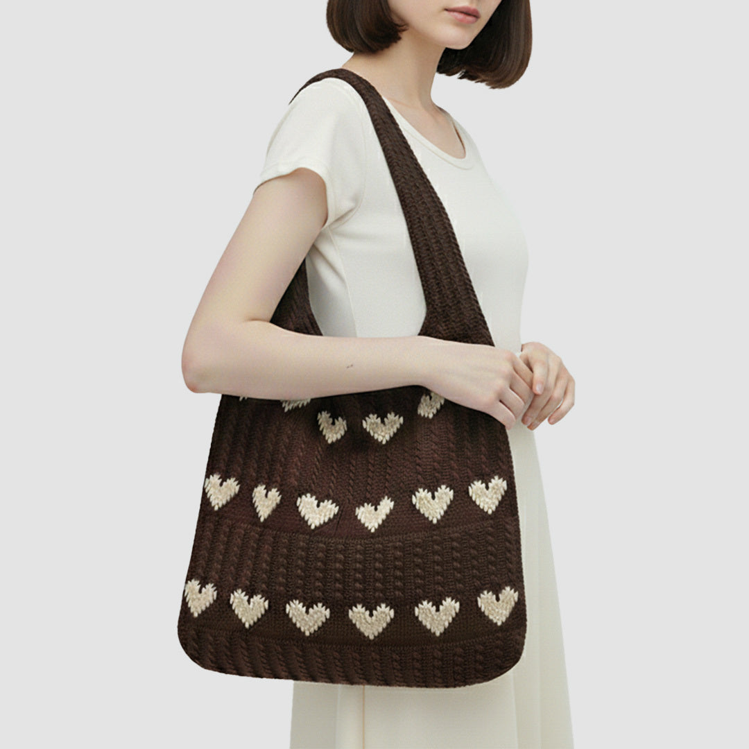 Knitted Heart Bag