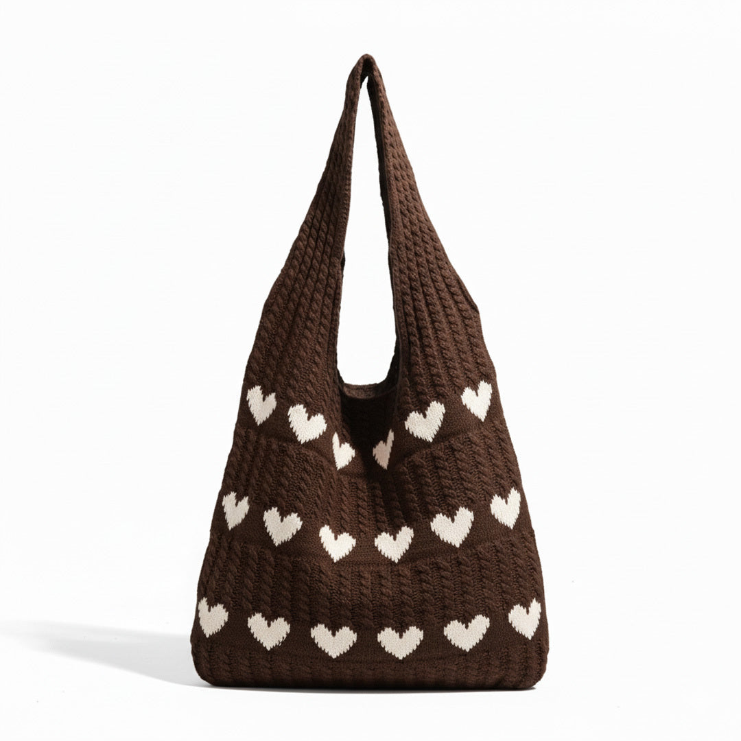 Knitted Heart Bag