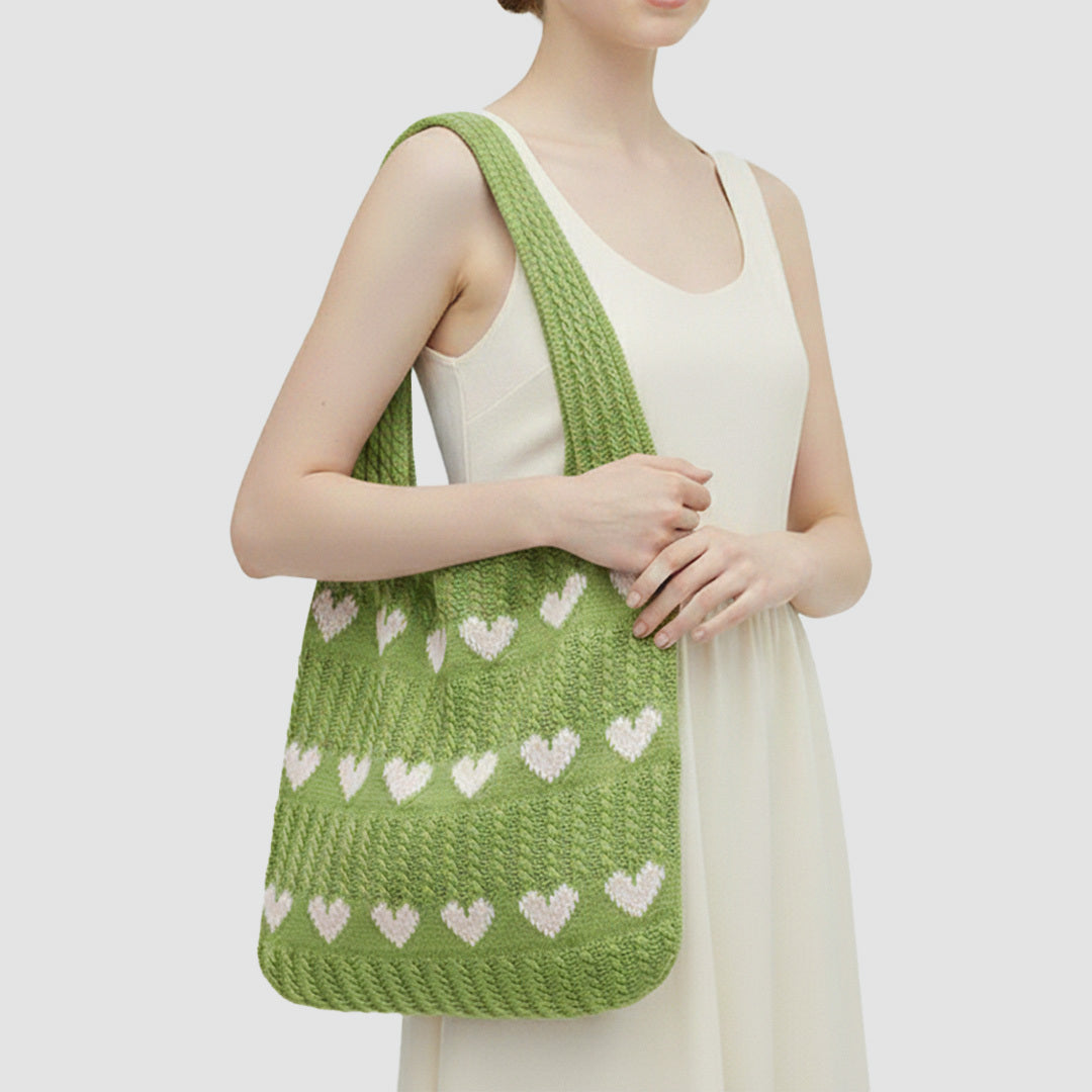 Knitted Heart Bag