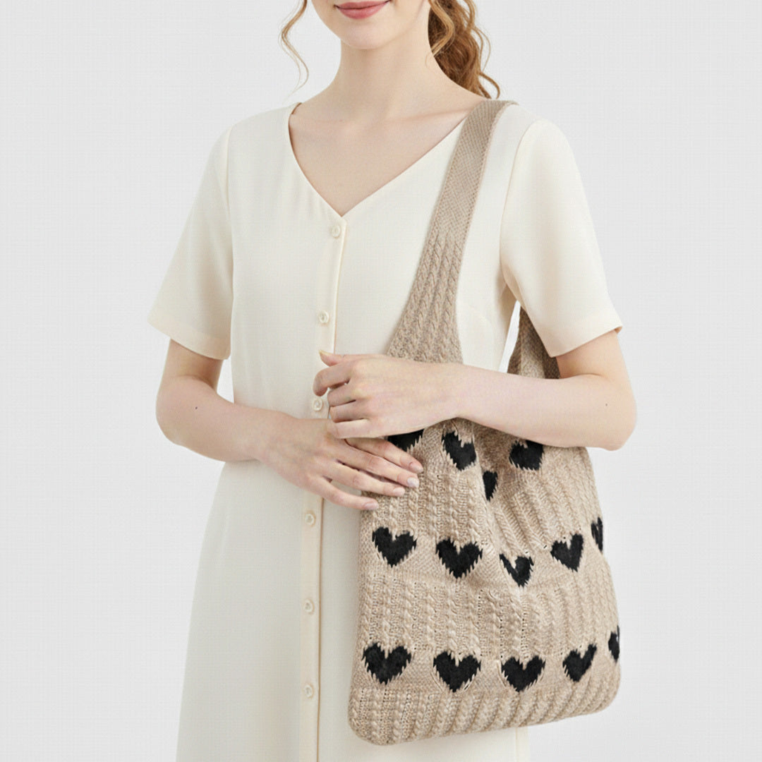 Knitted Heart Bag