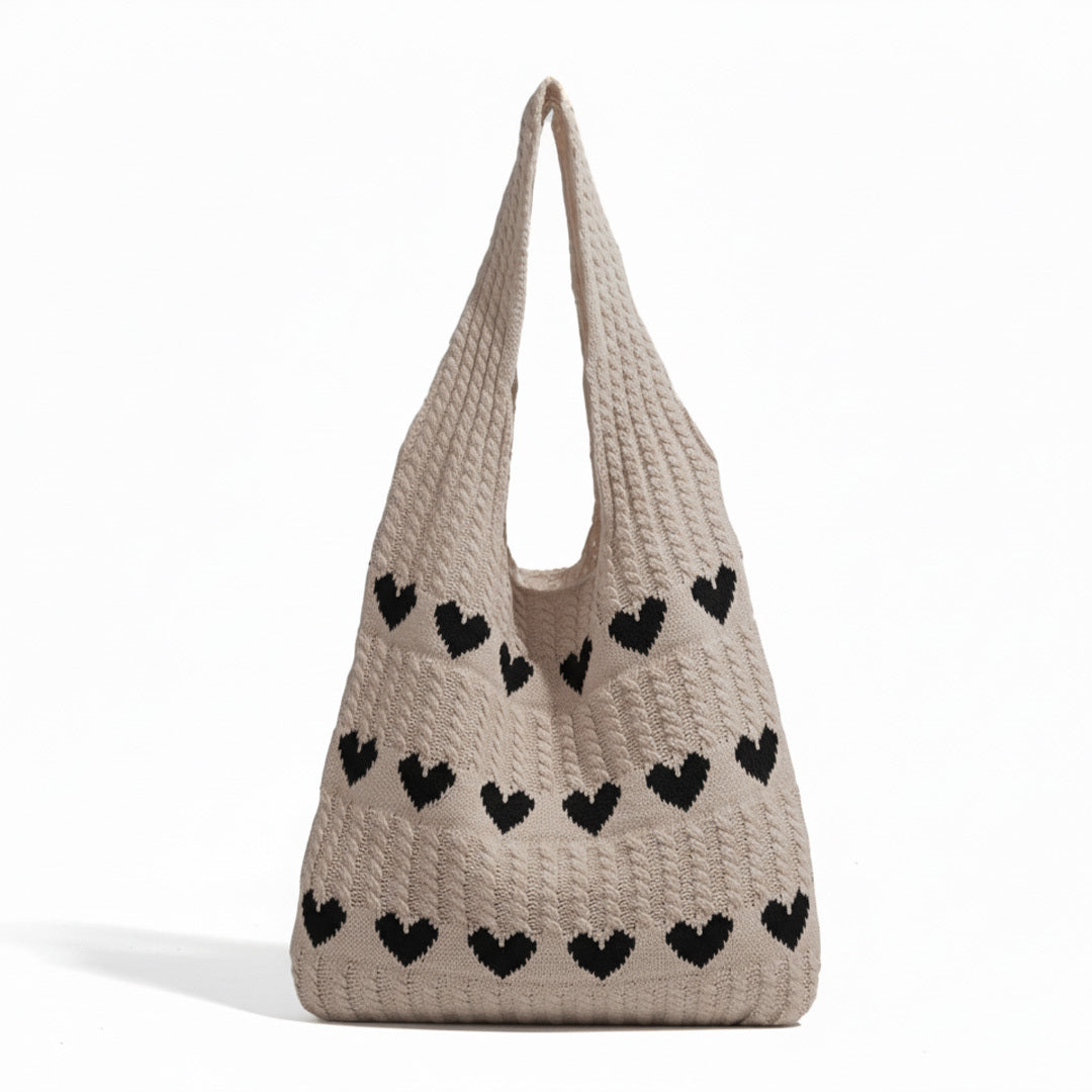 Knitted Heart Bag