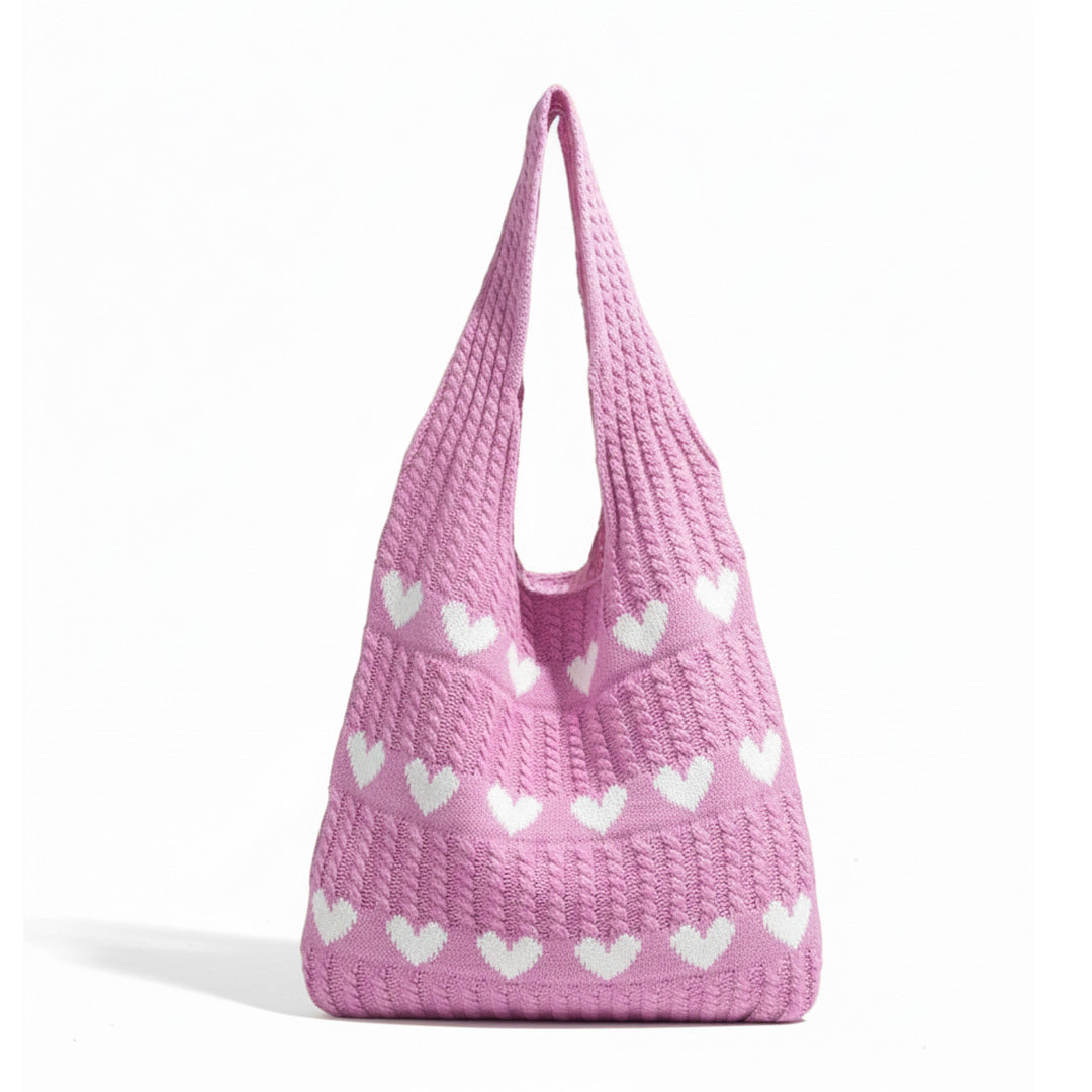 Knitted Heart Bag