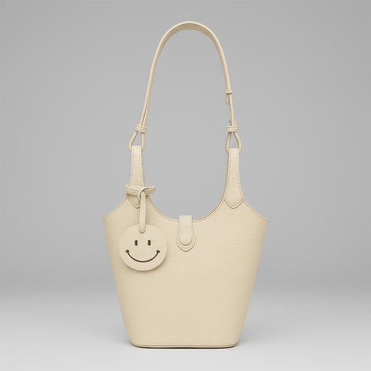 Leather Smile Bucket Bag