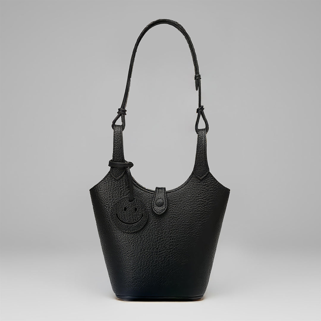 Leather Smile Bucket Bag