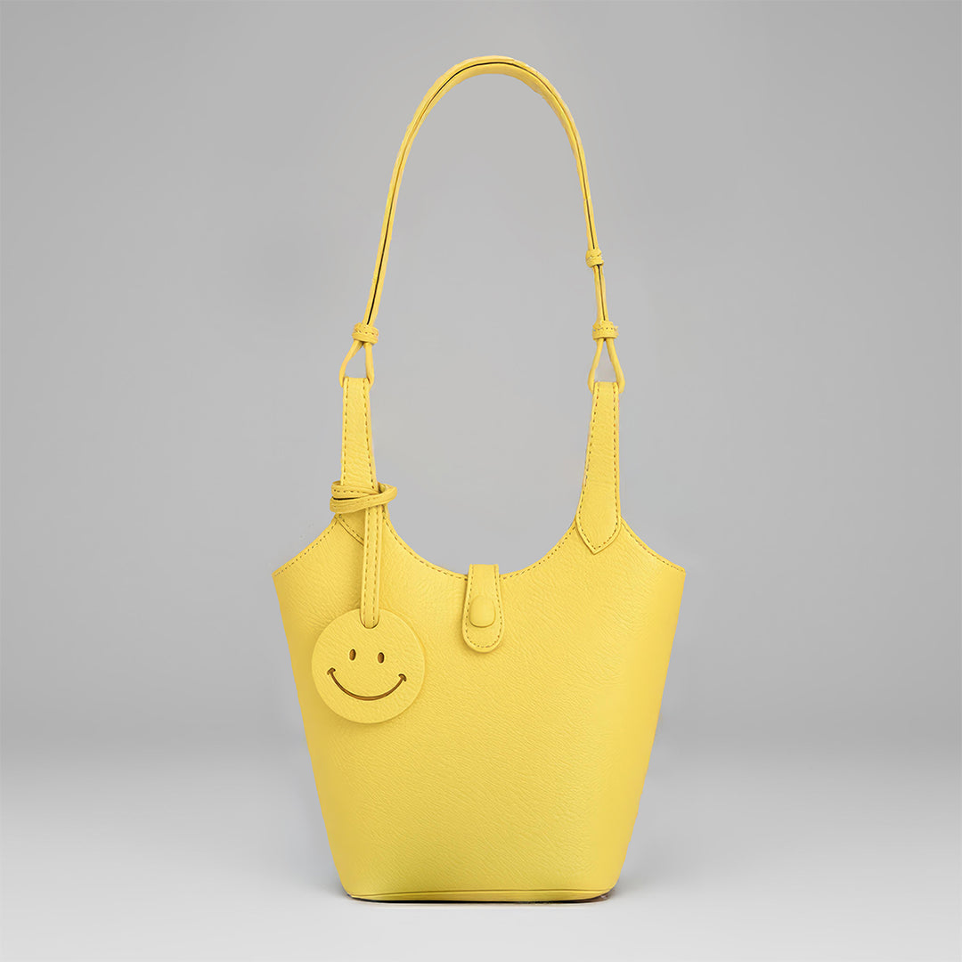 Leather Smile Bucket Bag