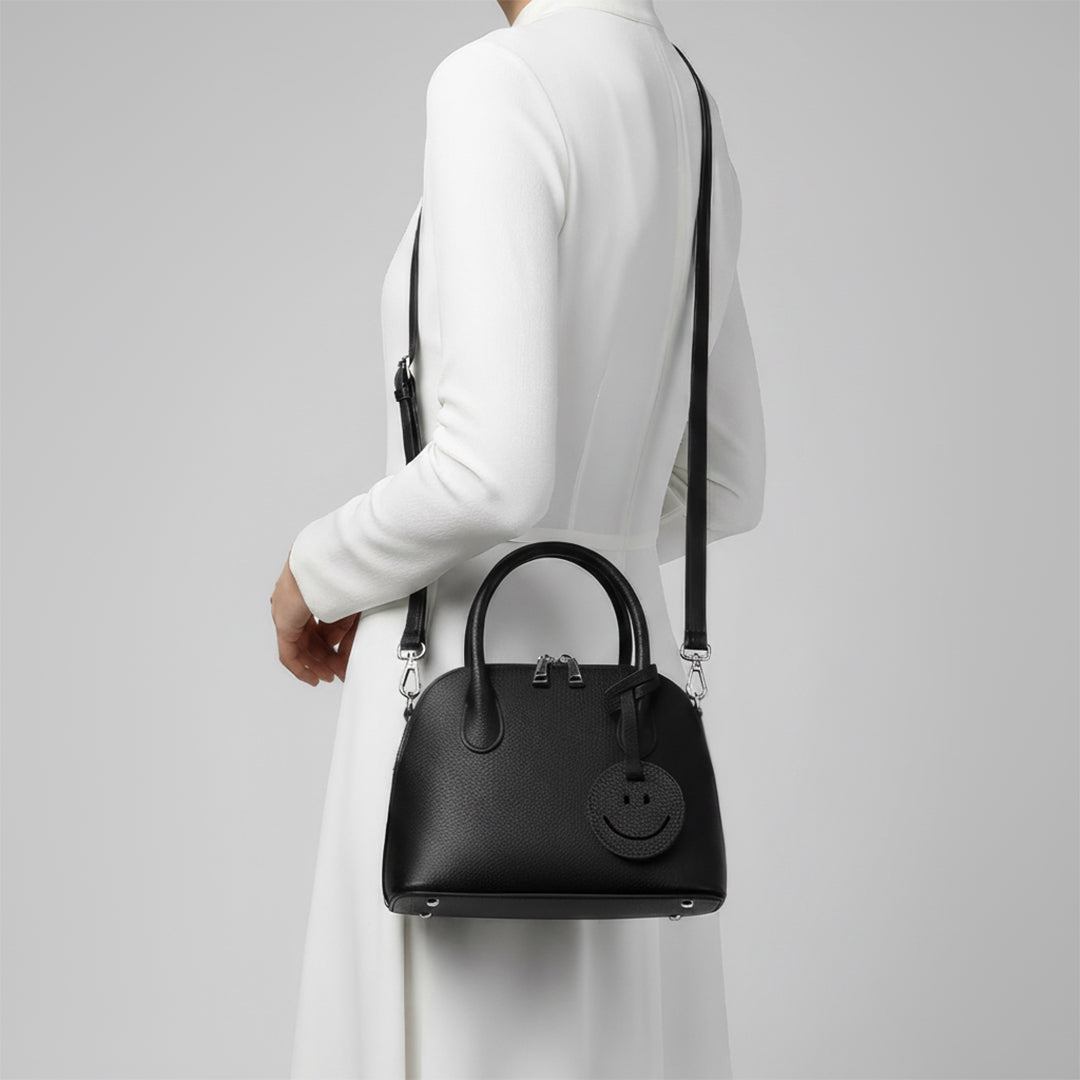 Leather Smile Dome Satchel