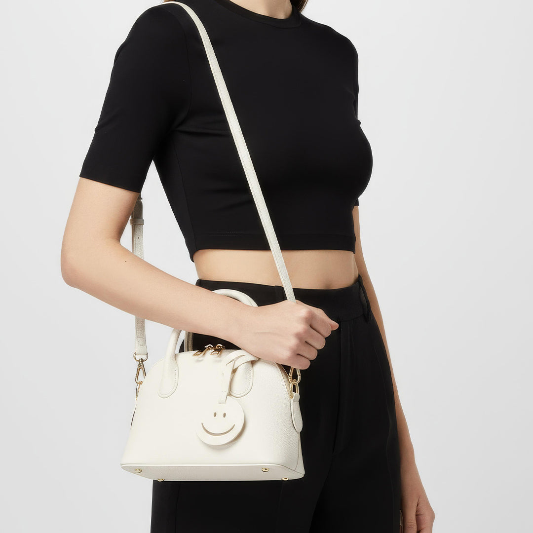 Leather Smile Dome Satchel