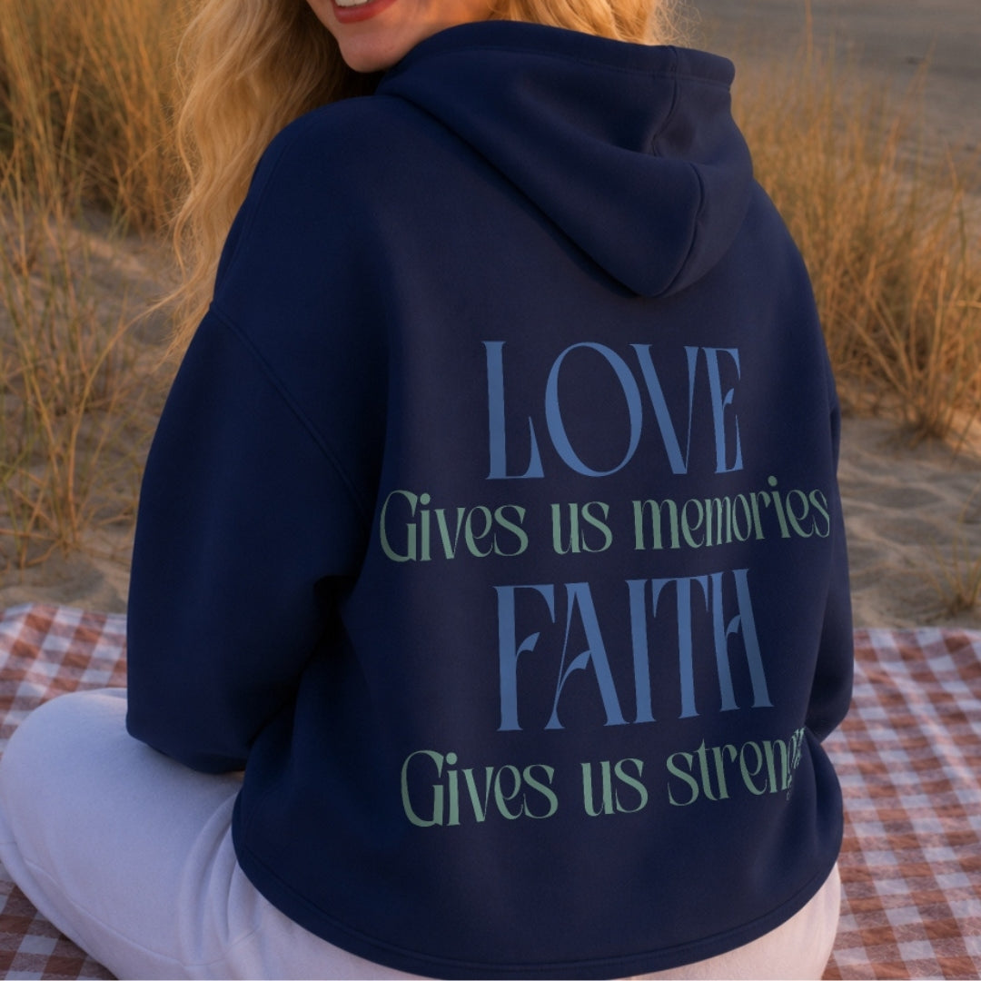 Love & Faith Hoodie - Navy Back