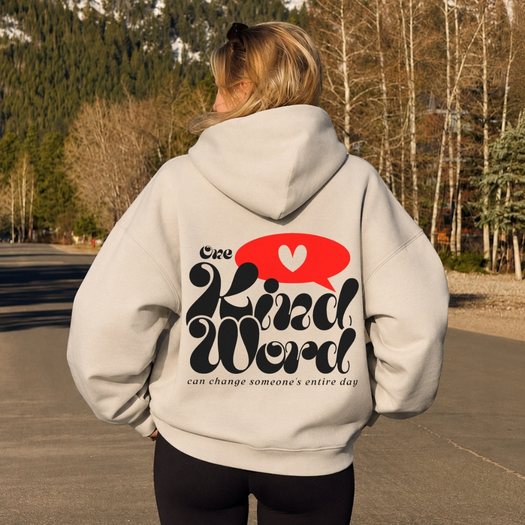 One Kind Word Hoodie - Warm Sand Back