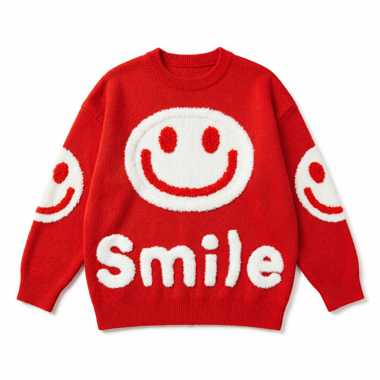 Oversized Fuzzy Smile Sweater