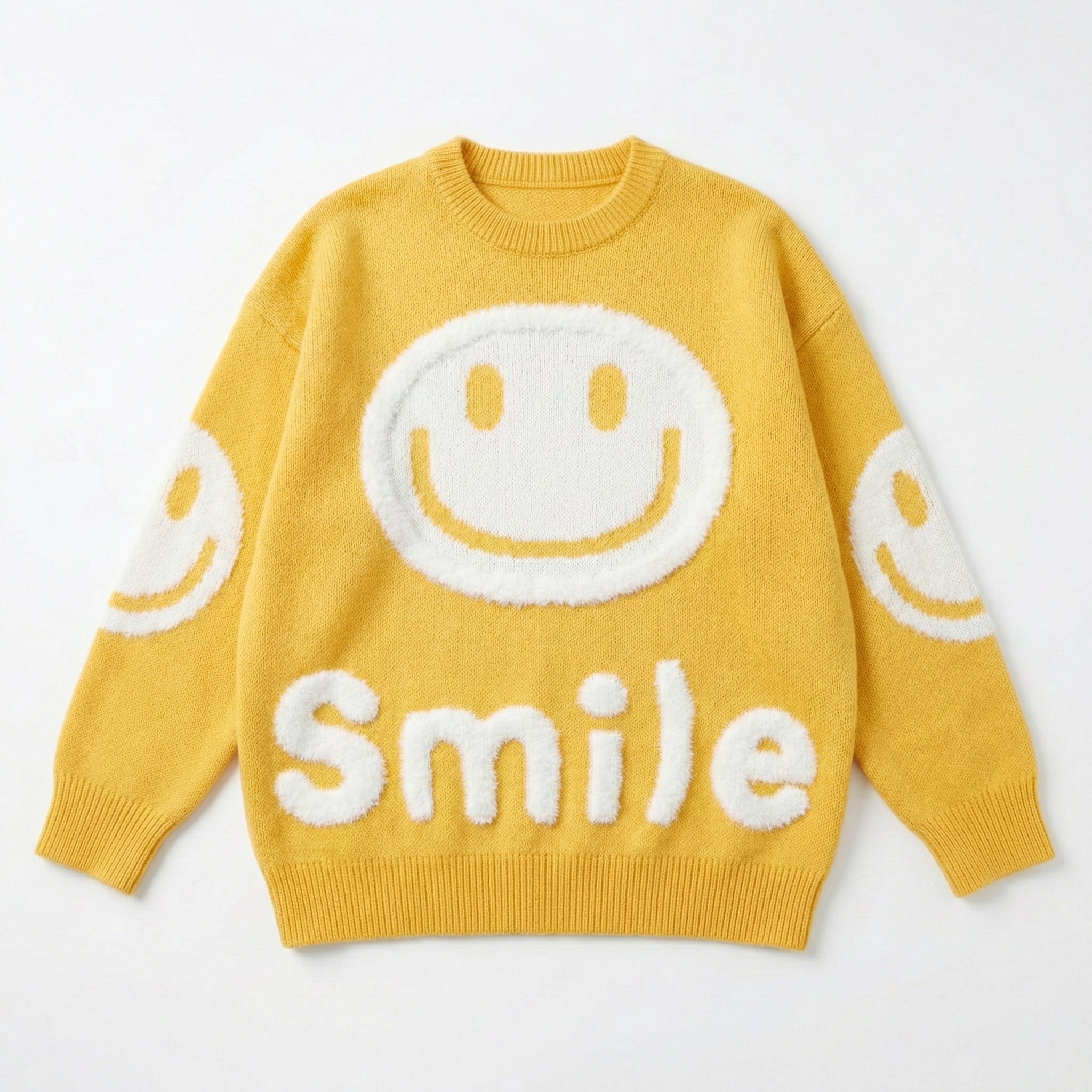 Oversized Fuzzy Smile Sweater