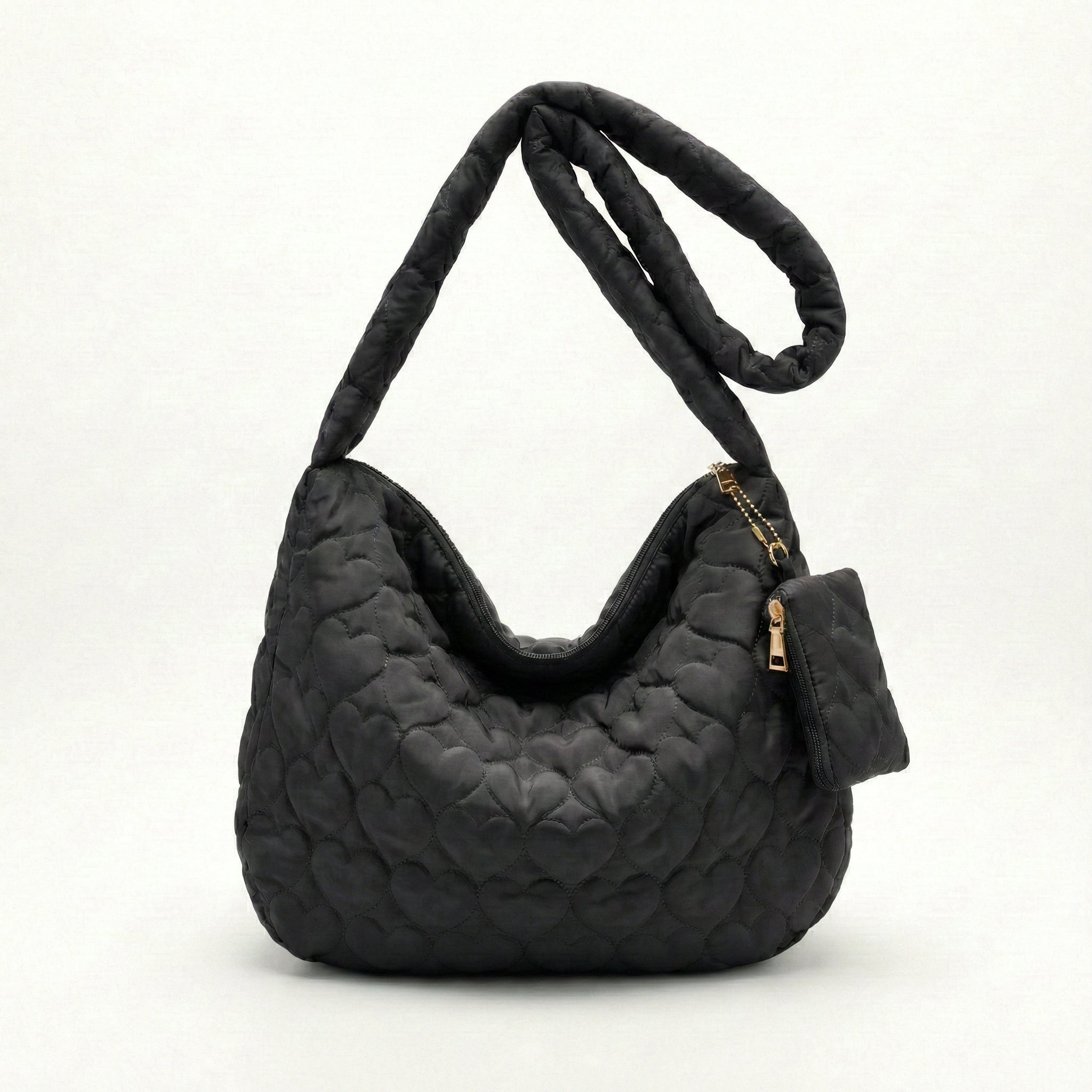 Quilted Heart Shoulder Bag