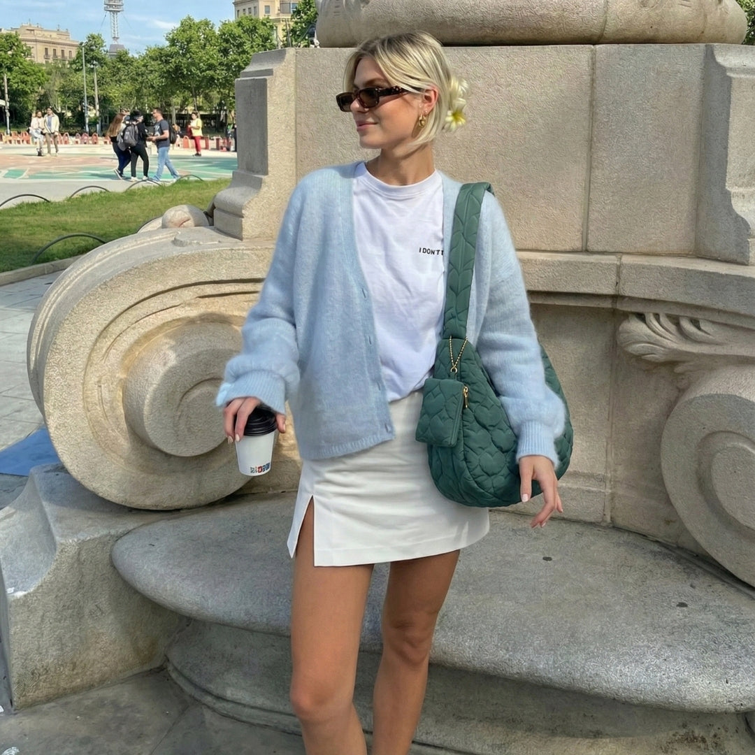 Quilted Heart Shoulder Bag