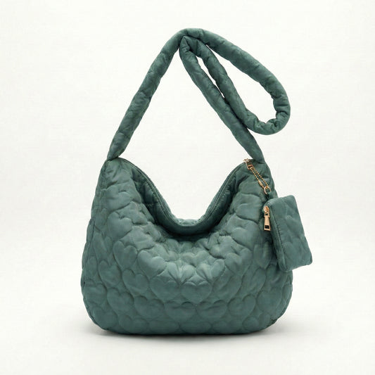 Quilted Heart Shoulder Bag