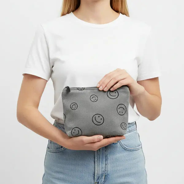 Corduroy Smile Cosmetic Bag