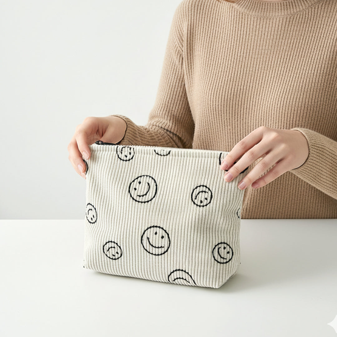 Corduroy Smile Cosmetic Bag