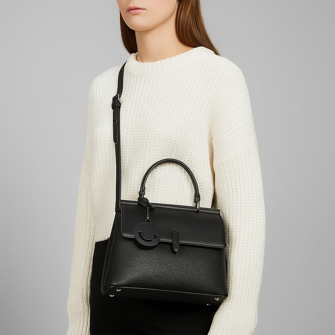 Leather Smile Messenger Bag