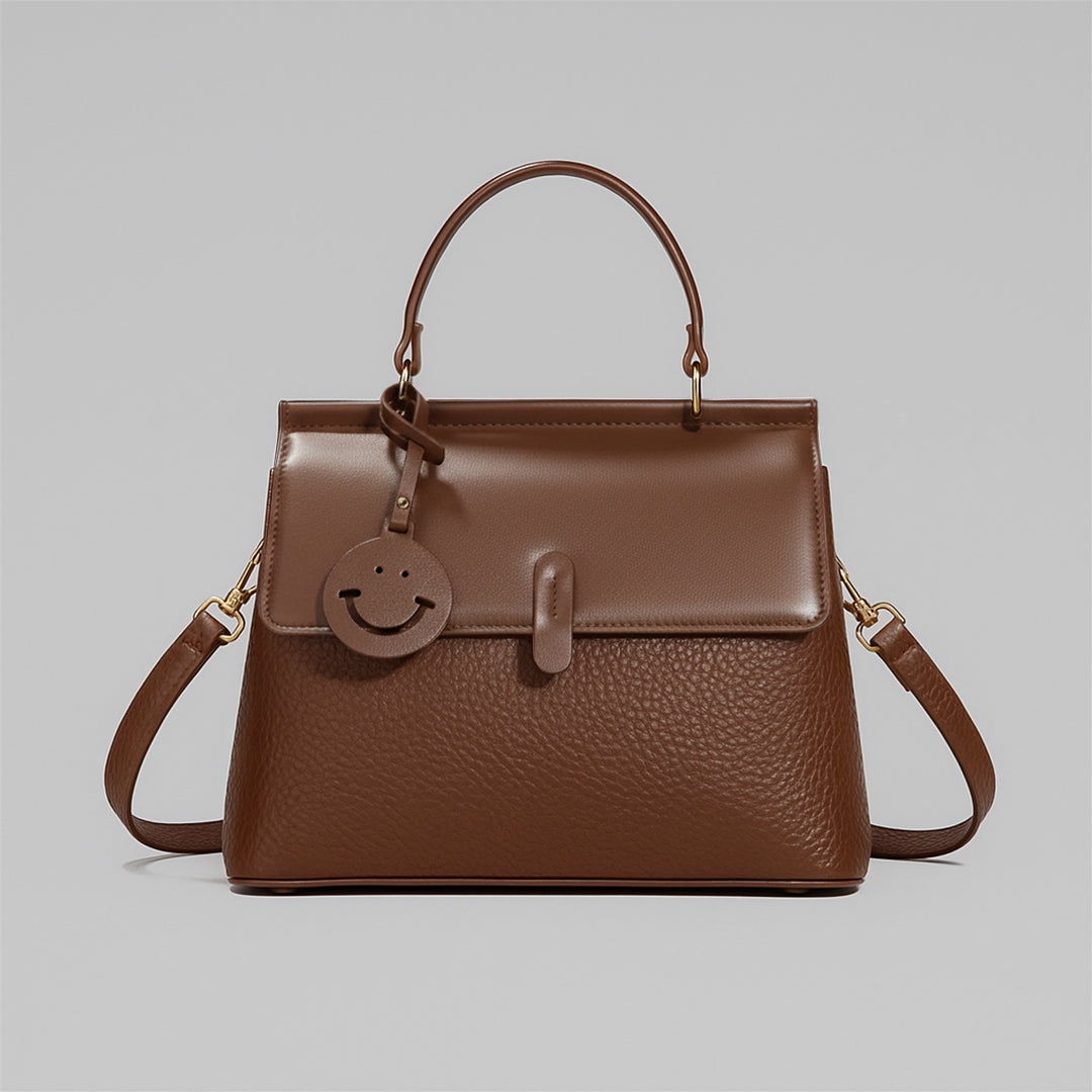 Leather Smile Messenger Bag