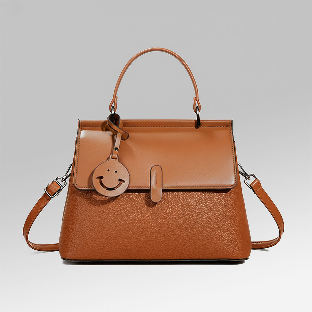 Leather Smile Messenger Bag