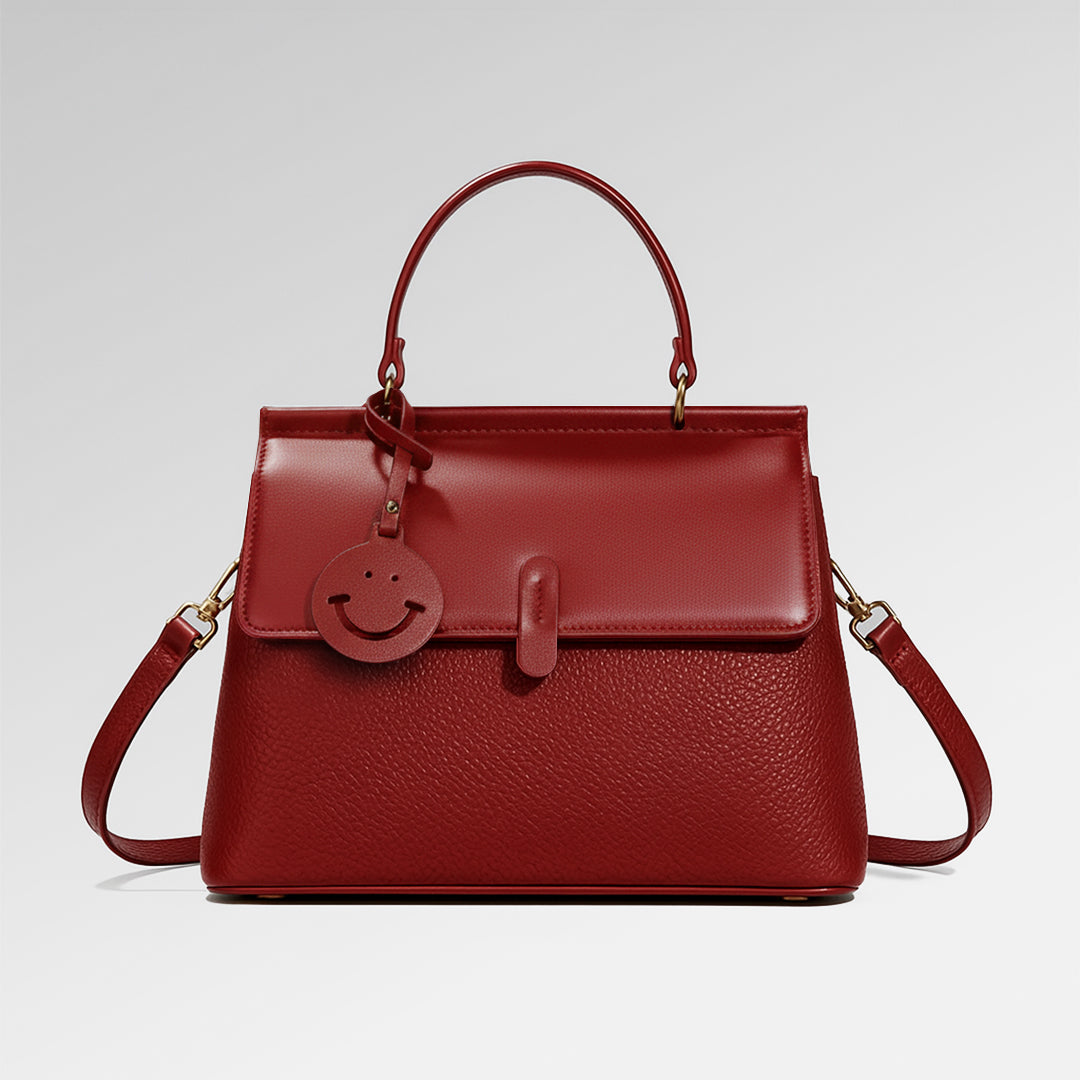 Leather Smile Messenger Bag