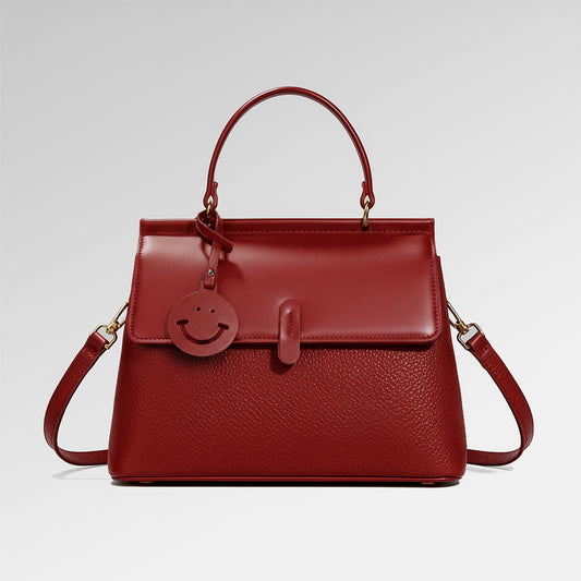 Leather Smile Messenger Bag