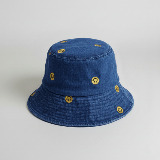 Denim Smile Bucket Hat