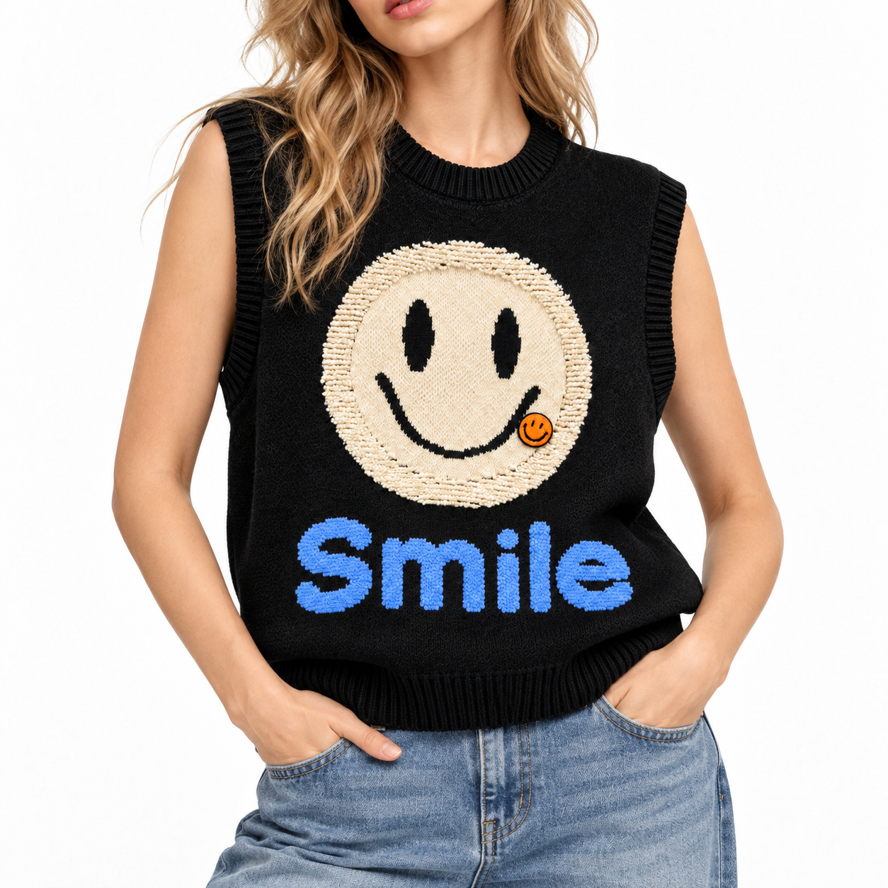 Good Mood Oversized Sweater Vest