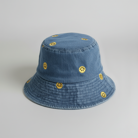 Denim Smile Bucket Hat