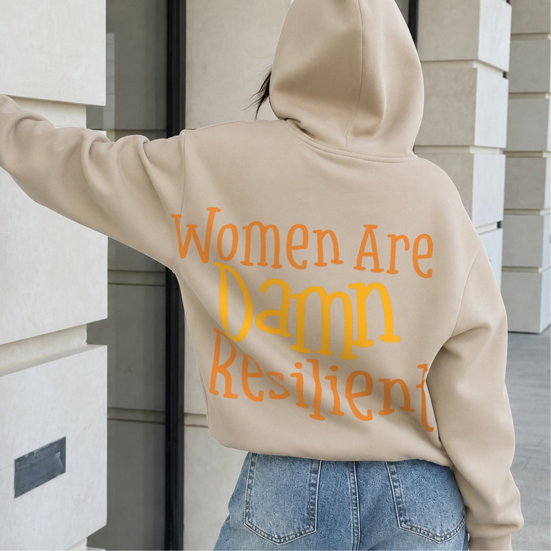 Damn Resilient Hoodie - Warm Sand Back