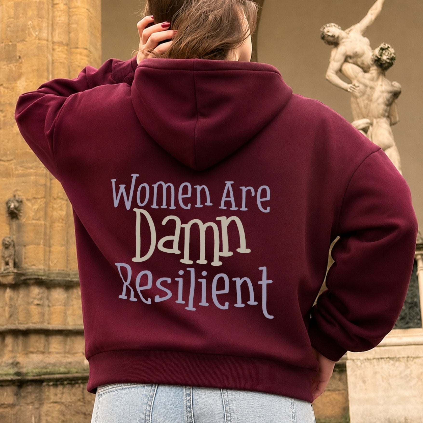 Damn Resilient Hoodie - Burgundy Back