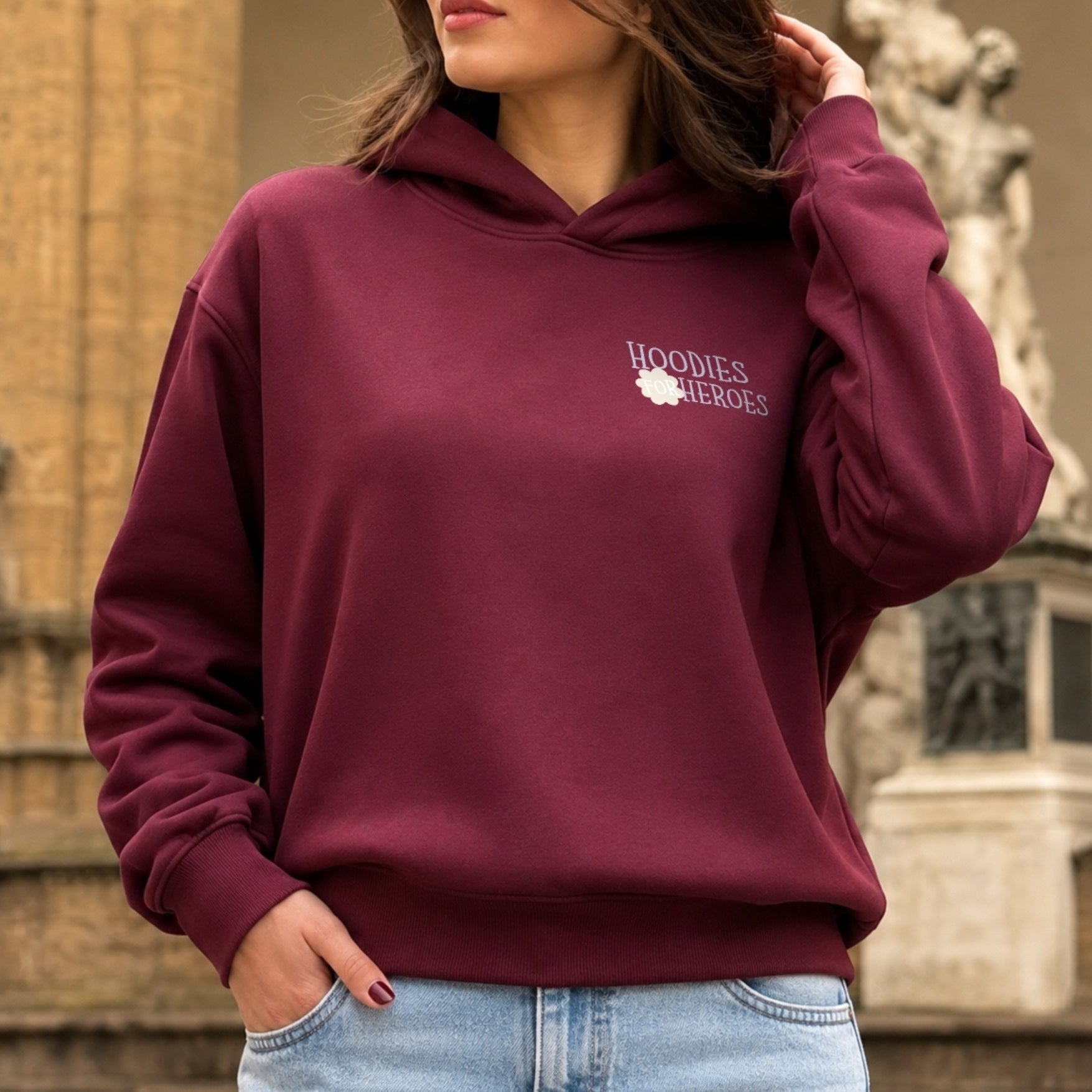 Damn Resilient Hoodie - Burgundy Front
