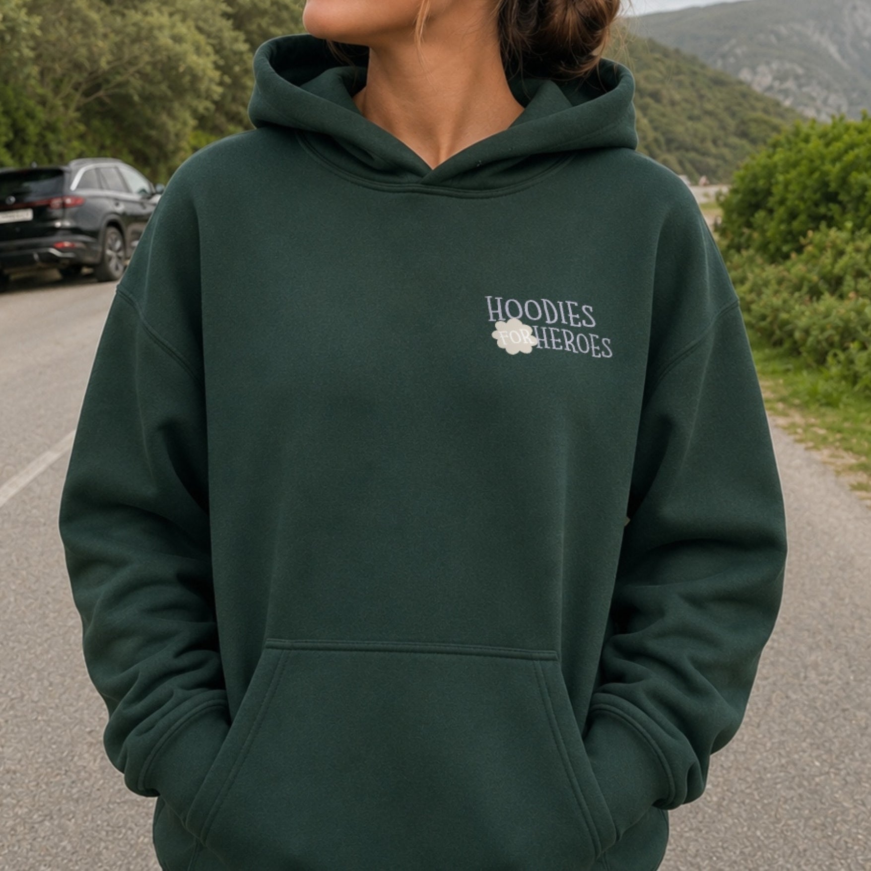 Damn Resilient Hoodie - Forest Green Front