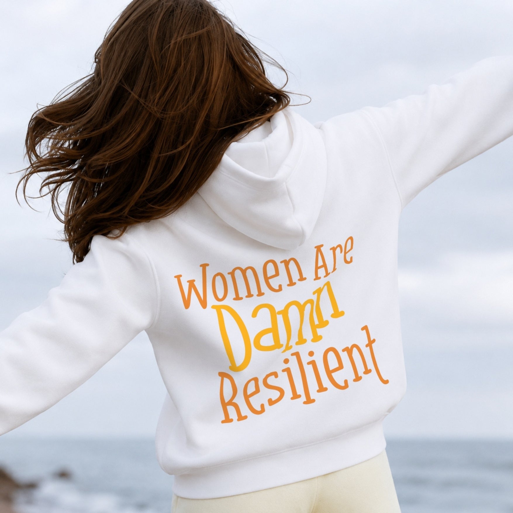 Damn Resilient Hoodie - White Back
