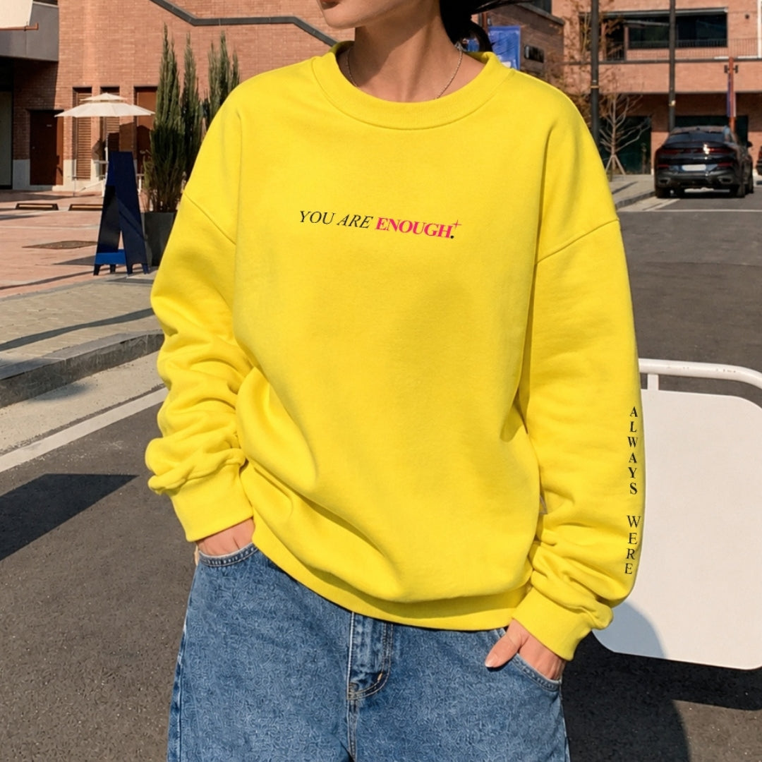 You Are Enough Sweater - Yellow Front