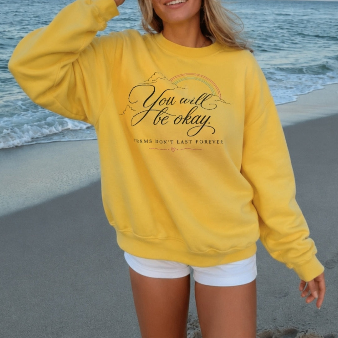 You Will Be Okay Sweater - Yellow Front