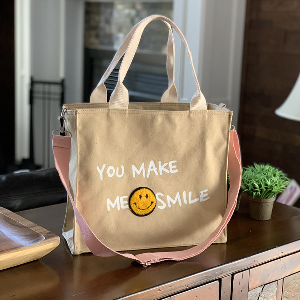 Mental health tote bag, you make me smile the tote bag, made me smile beach bag