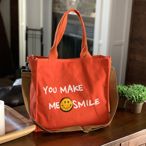 Mental health tote bag, you make me smile the tote bag, made me smile beach bag