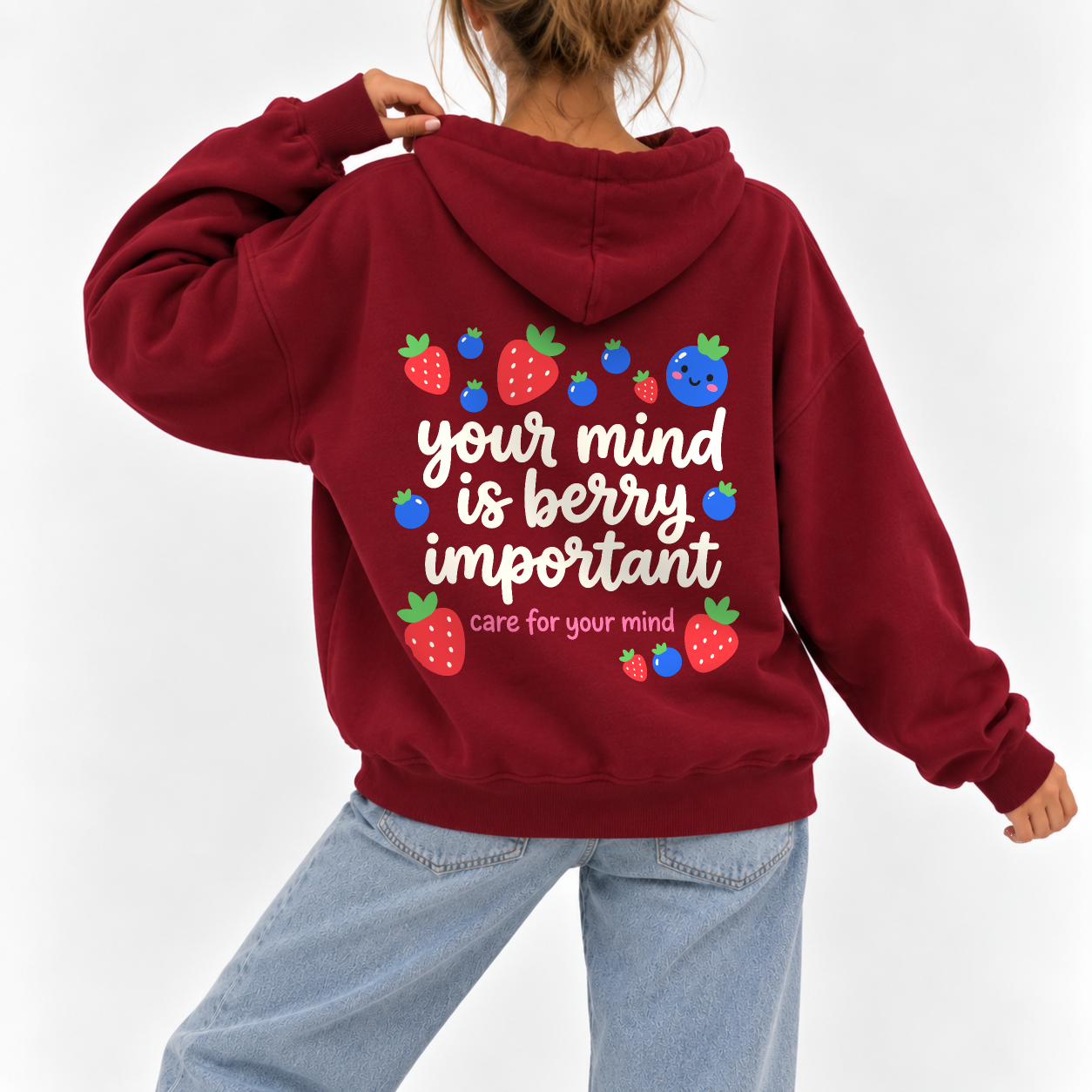 Berry Important Hoodie - Burgundy