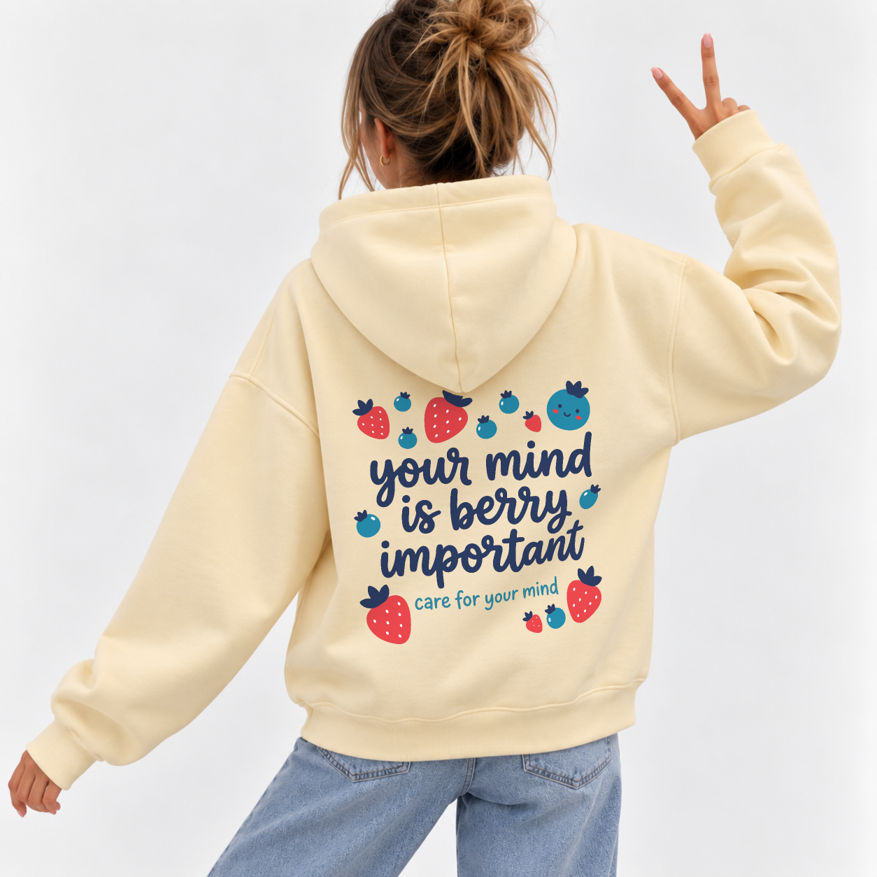 Berry Important Hoodie - Warm Sand