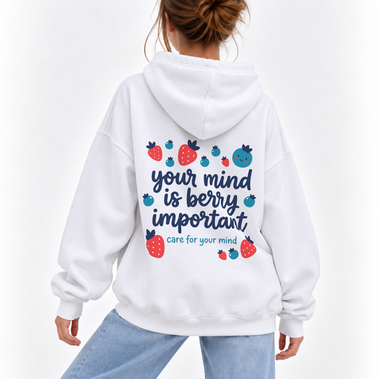 Berry Important Hoodie - White