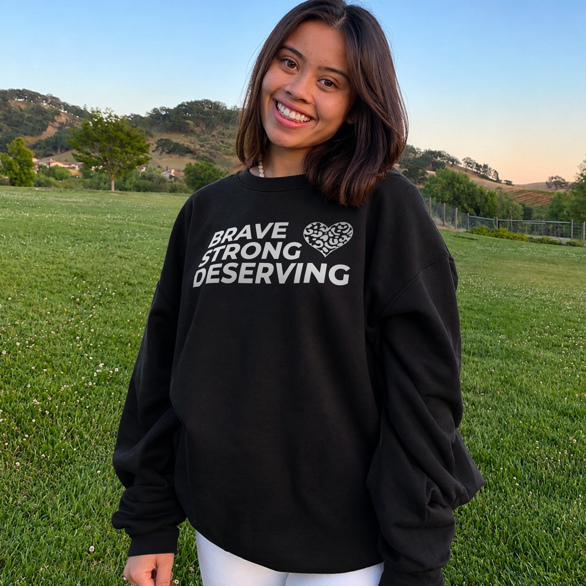 Brave Strong Deserving Sweater - Black