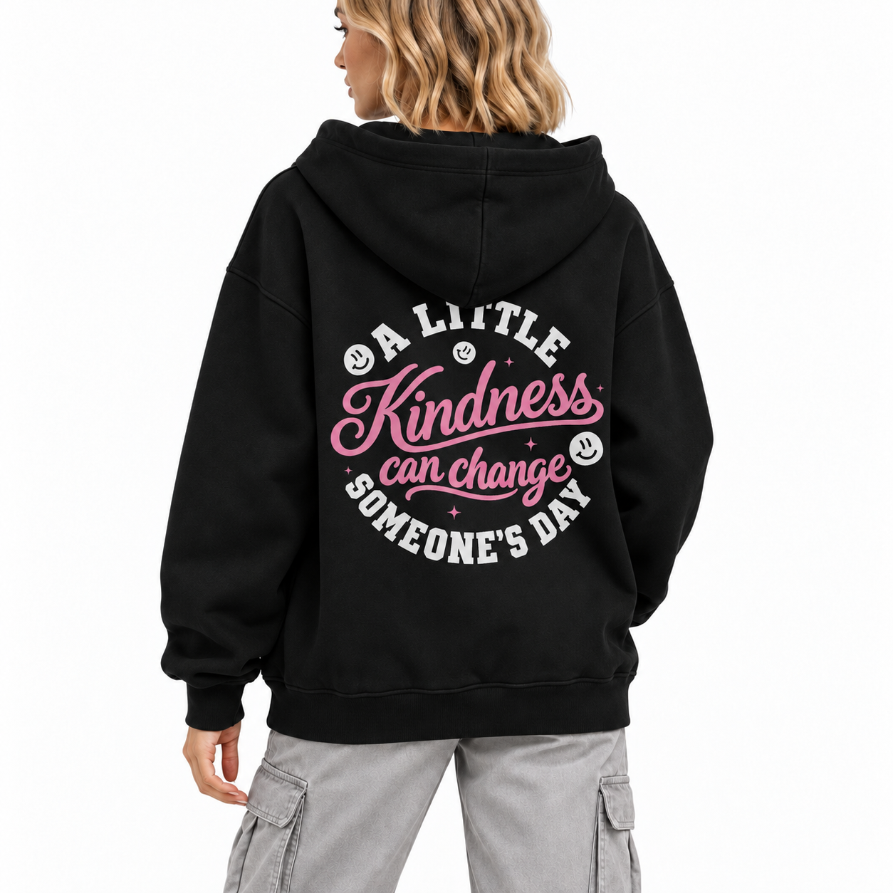 Change Someone's Day Zip Hoodie - Black