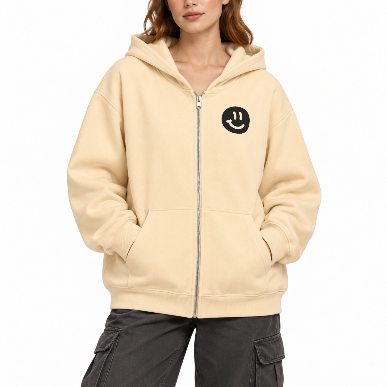 Change Someone's Day Zip Hoodie - Warm Sand