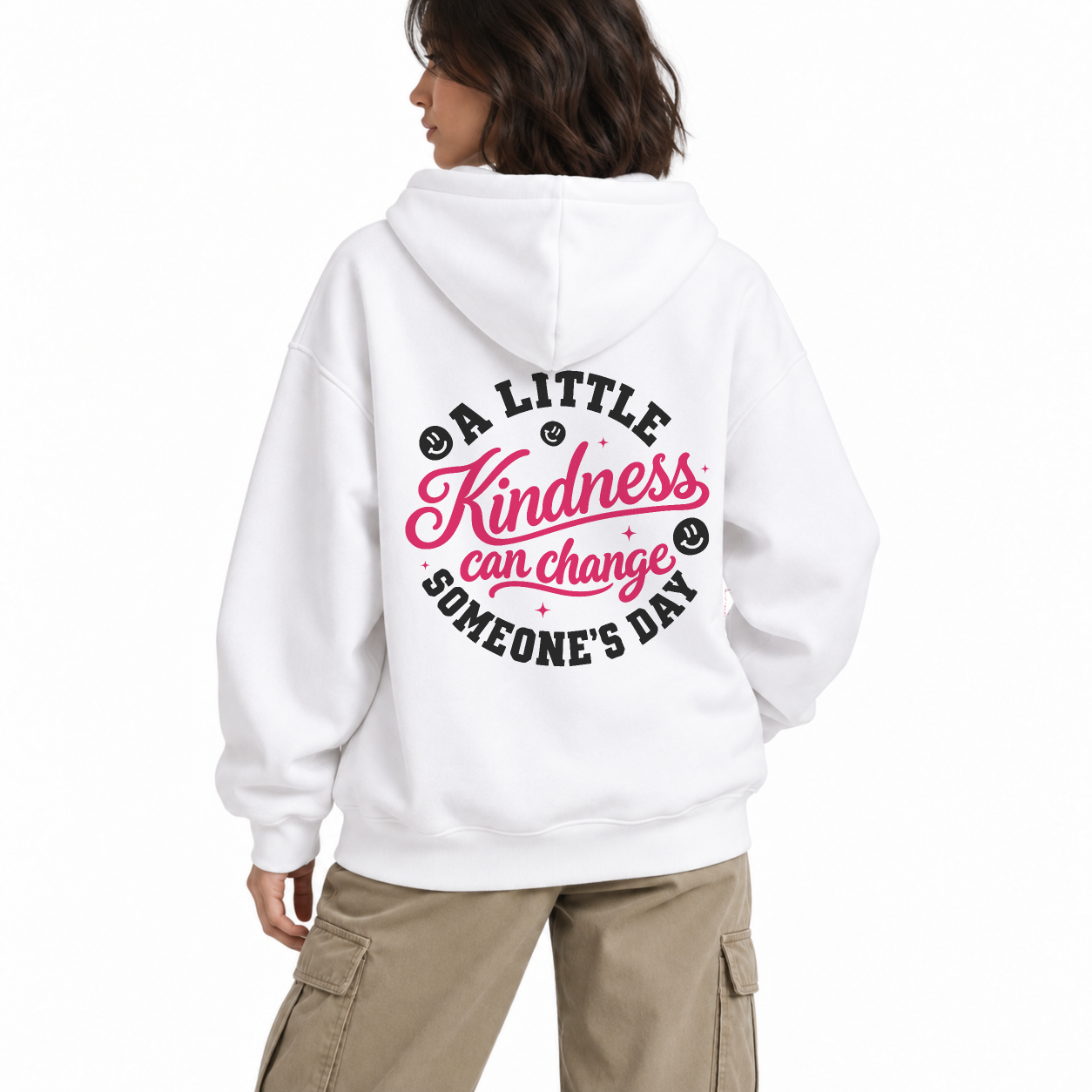 Change Someone's Day Zip Hoodie - White