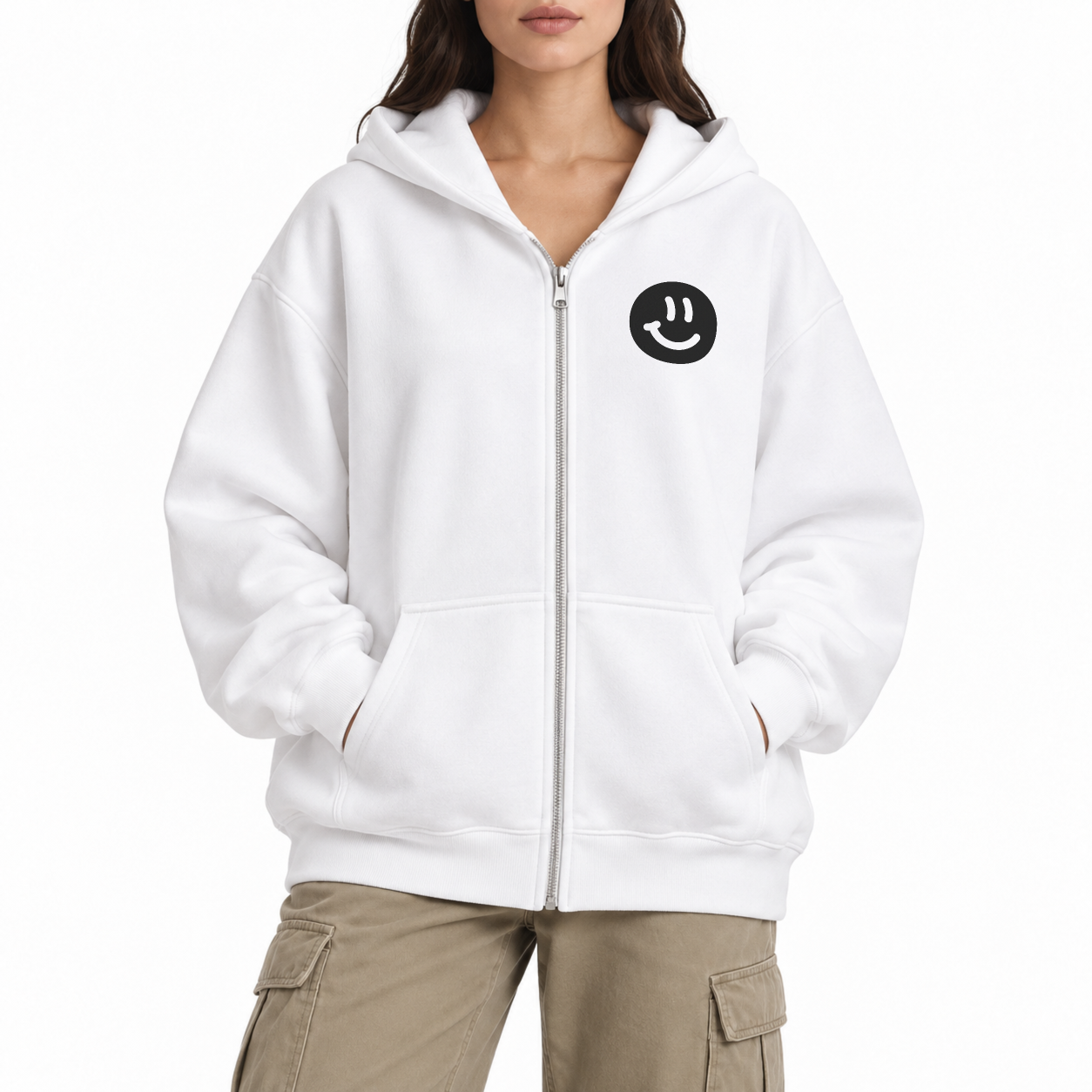 Change Someone's Day Zip Hoodie - White